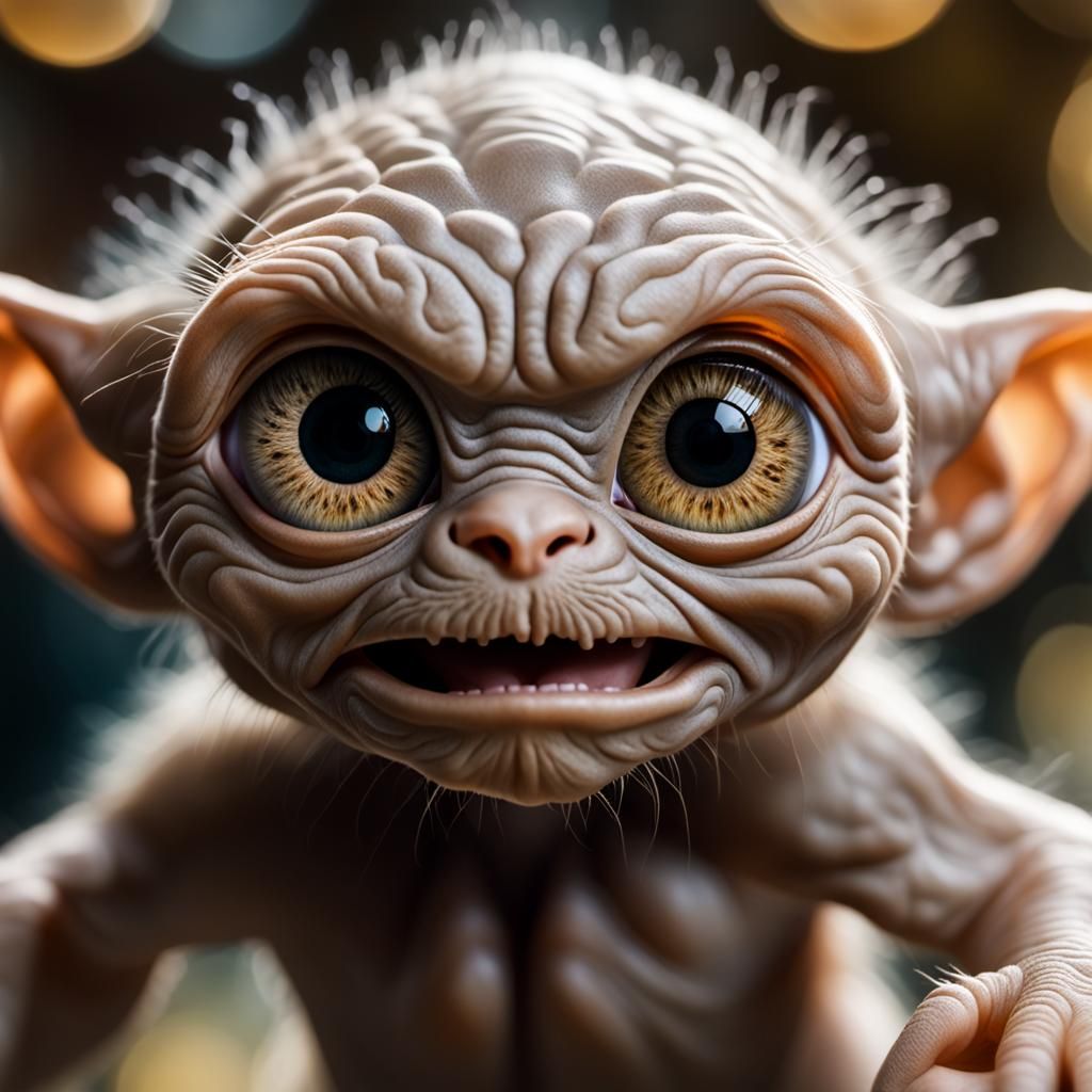 Macro baby Gollum