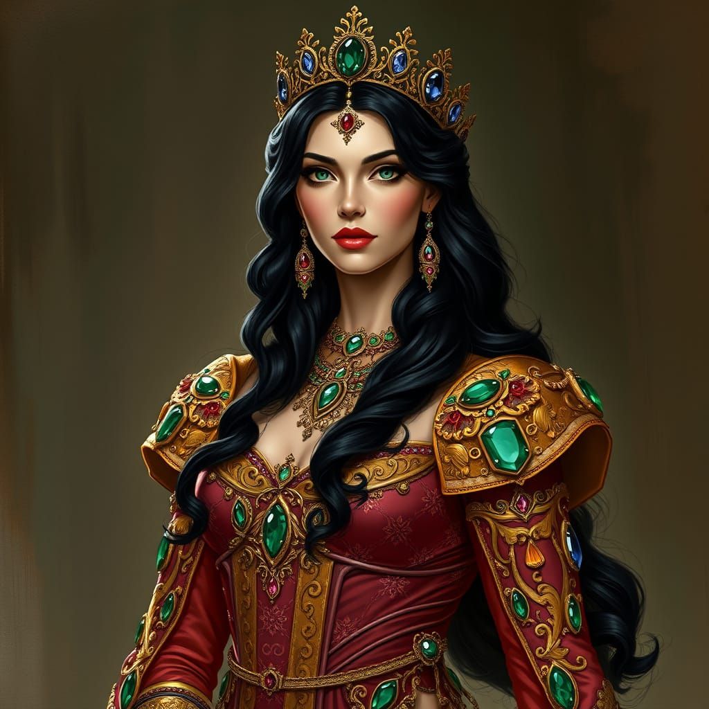 Empress Valeria Caro in Alphonse Mucha Style