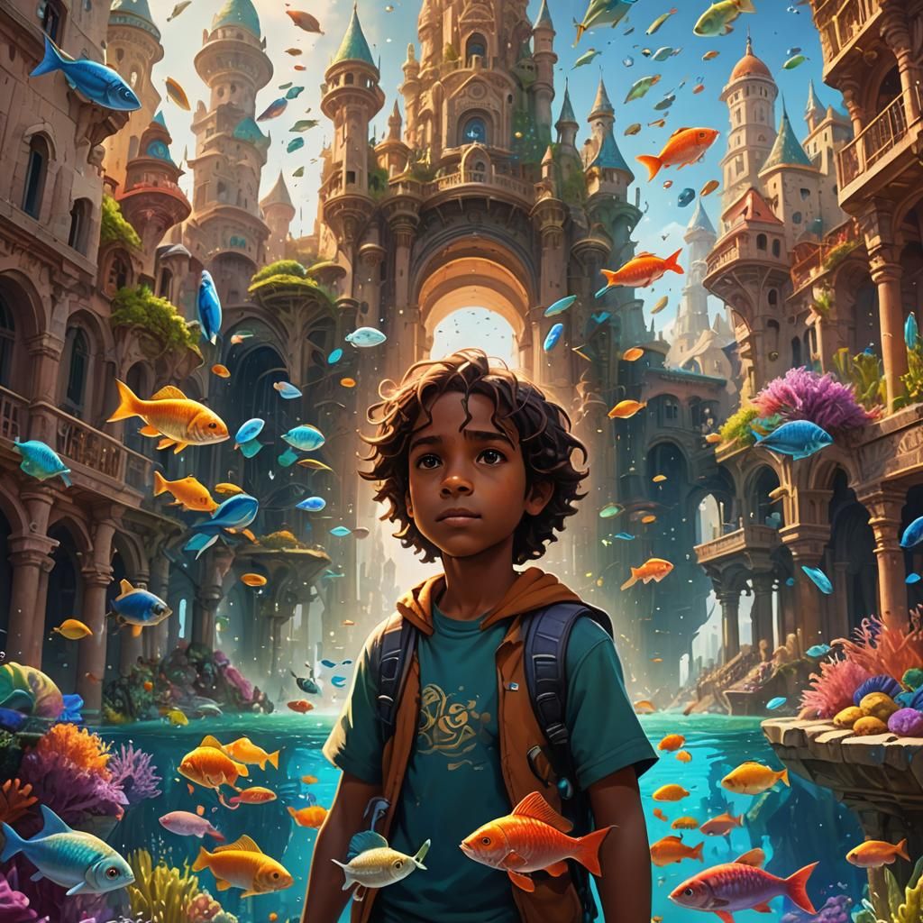 Underwater City Concept Art with Child Al-Yashri