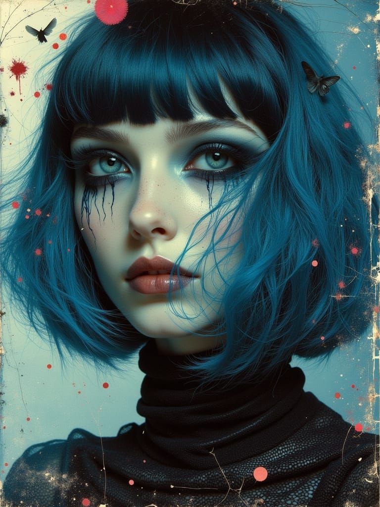 Gothic Abstract Portrait of a Woman in Despaircore Style