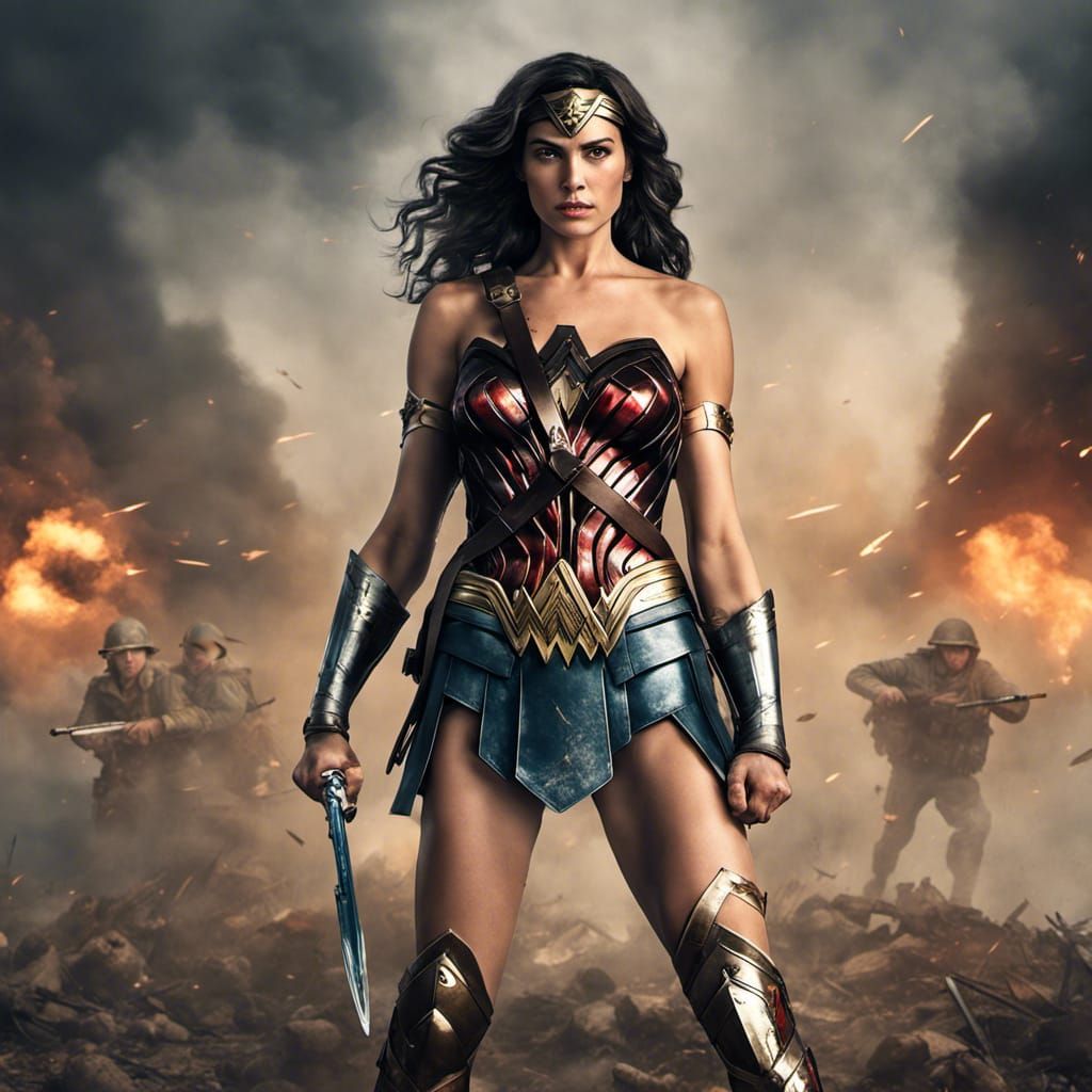 Wonder Woman Deflects Bullets on WWI Battlefield