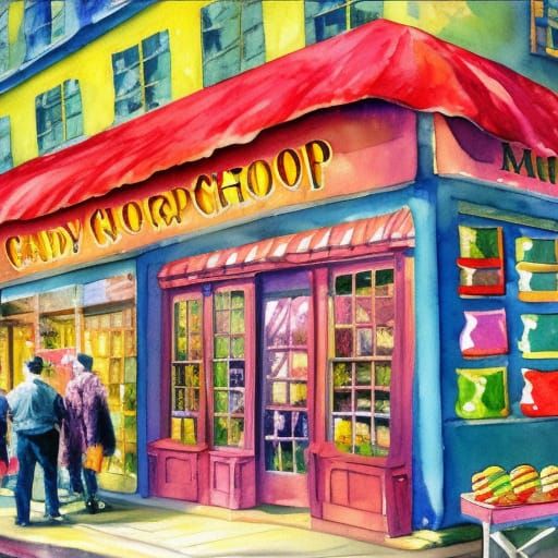 Candy Shop Brought to Life in Gouache Style
