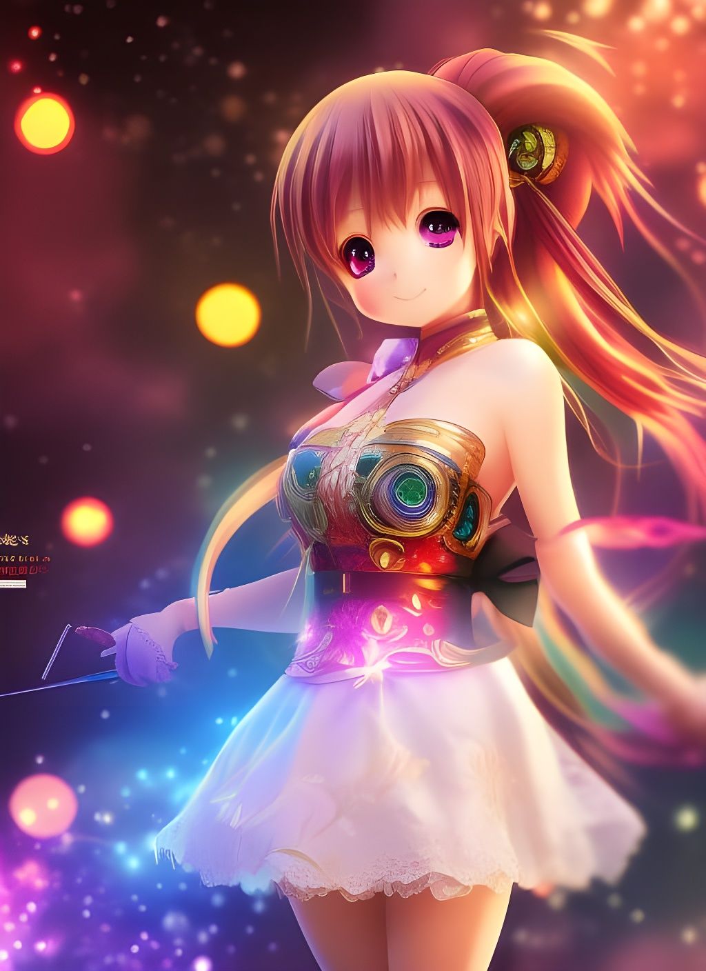 Cute Anime Magic Girl in Hyperdetailed 3D Art