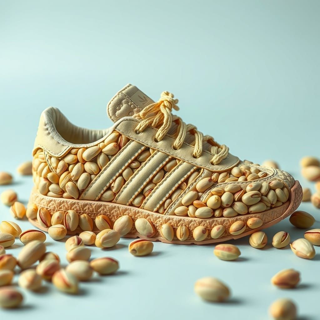 Adidas Pistachio Sneaker in Whimsical Digital Art Style
