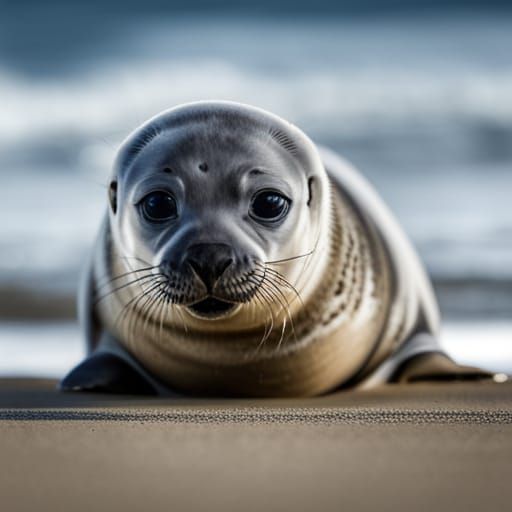 Seal Pup Lounging on a Sunny Beach