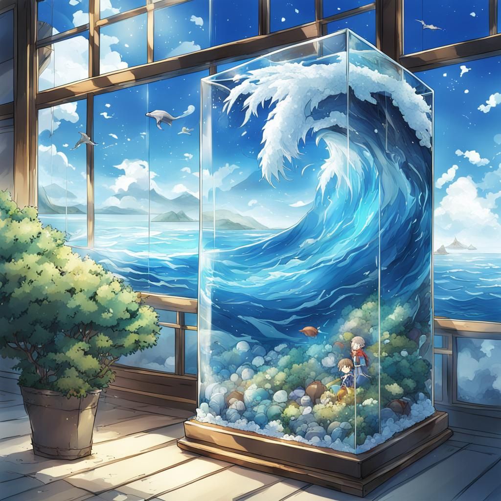 Ocean in Glass: Anime-Inspired Visual Art