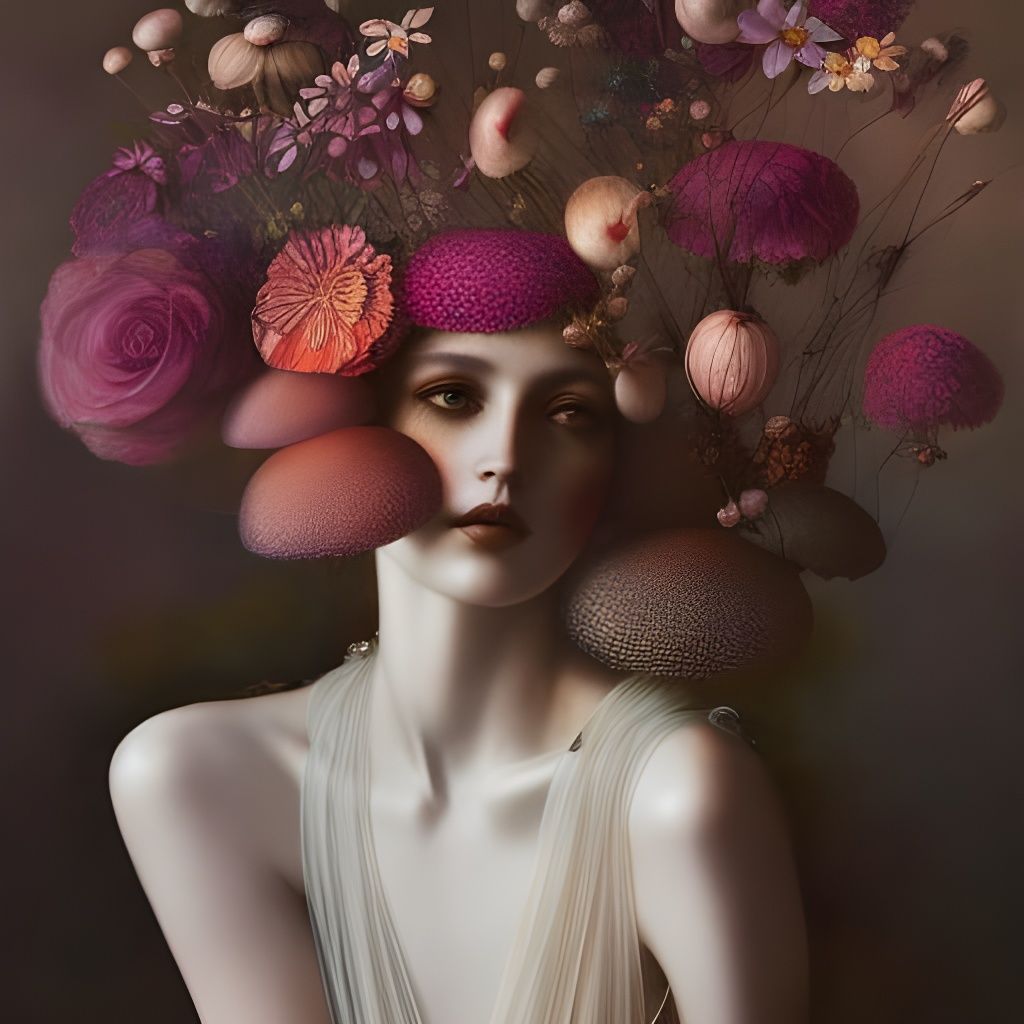 Ballerina in Floral Double Exposure Collage