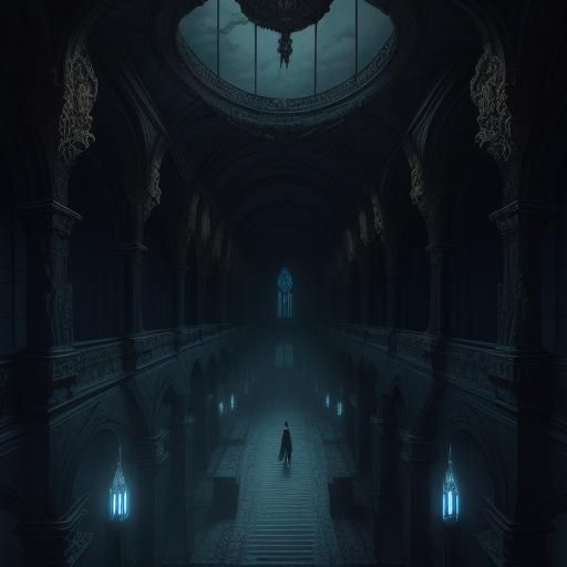 Gothic Androgynous Boy in Old London Mansion