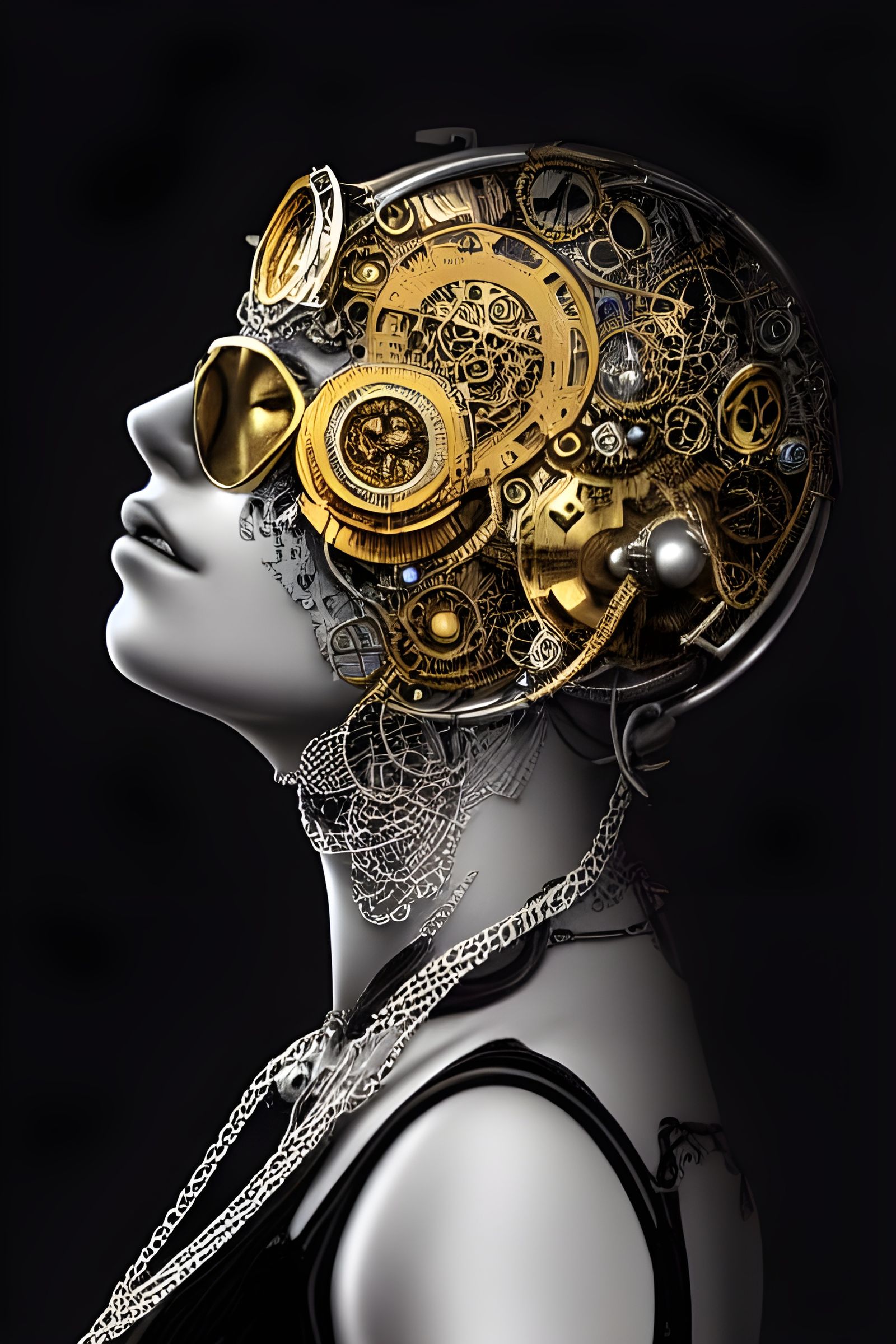 Steampunk Rapper Portrait with Filigree Design