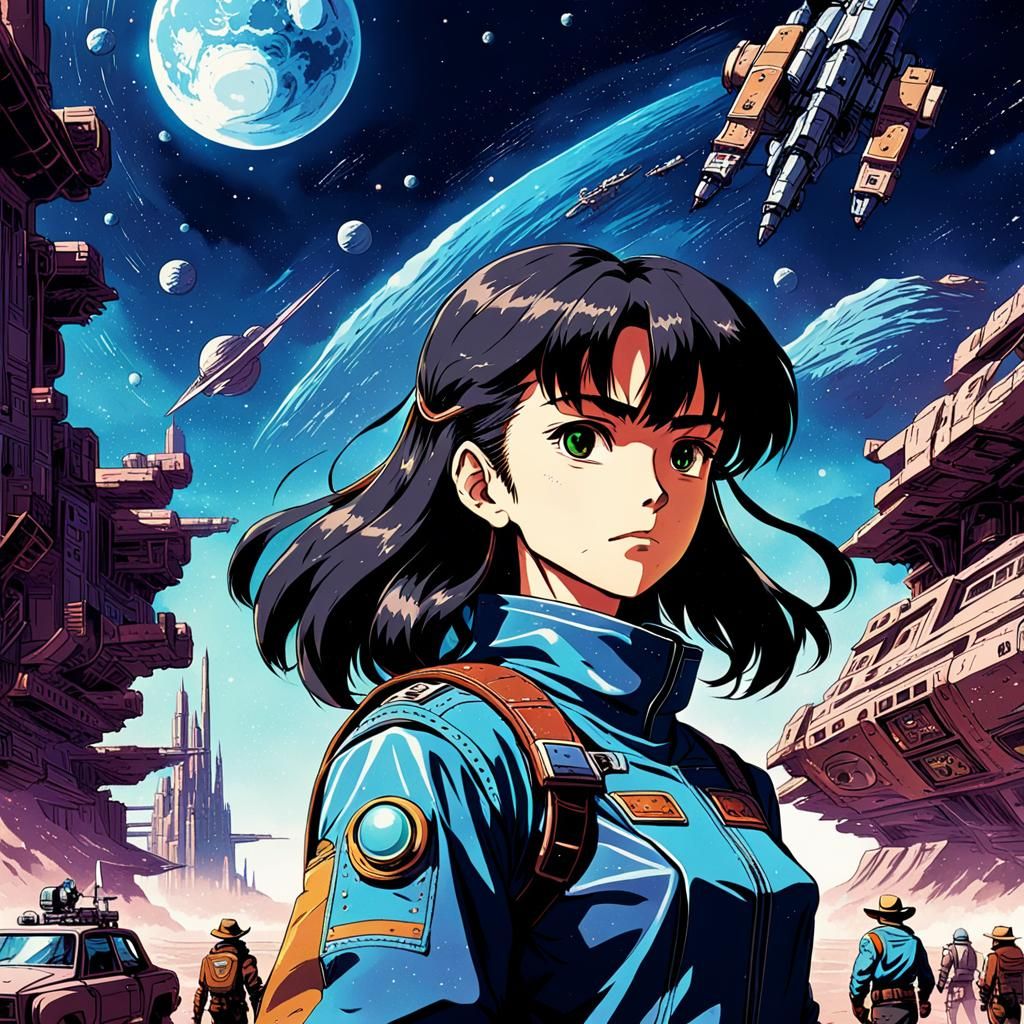 Space Western in 90s Anime Style