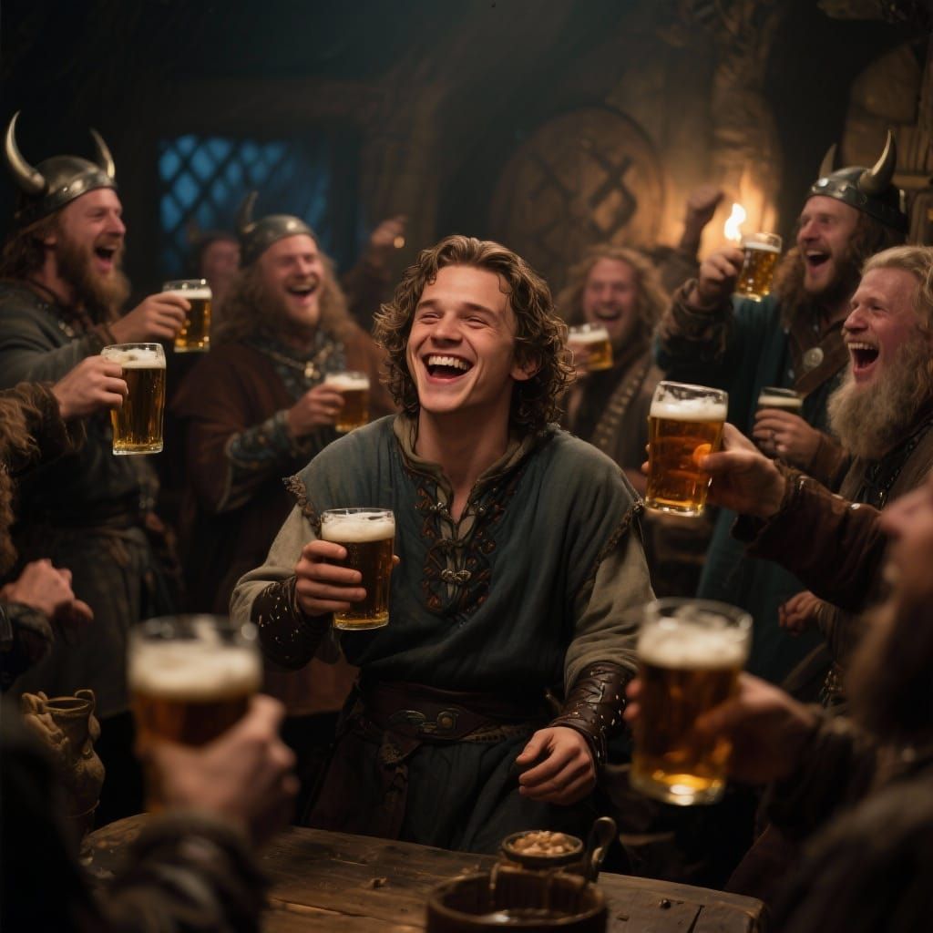River Phoenix Celebrates with Joyful Vikings
