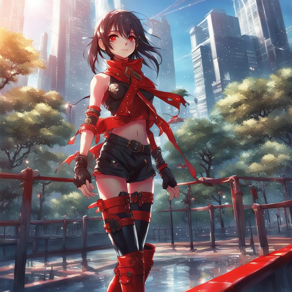 Indian Female in Bikini and Boots: Digital Art