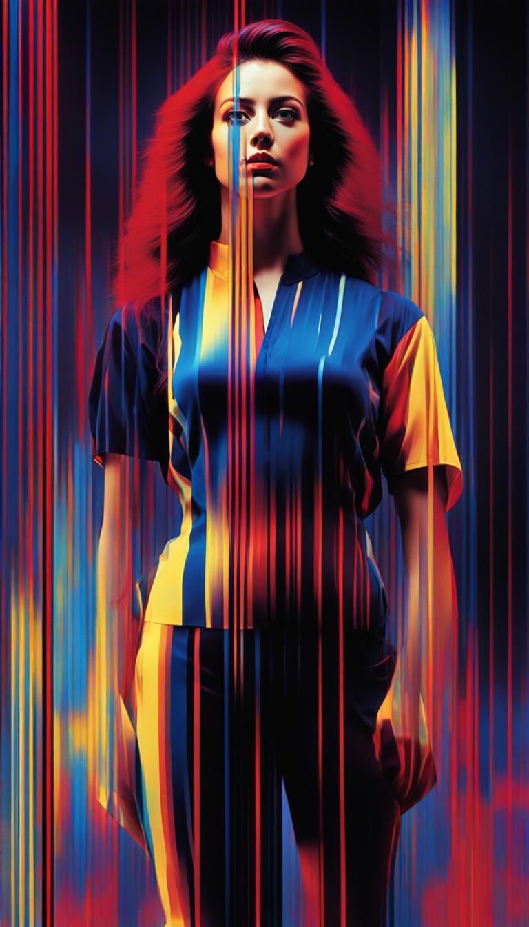 80's Aerobics Glitch Art with VHS Effect