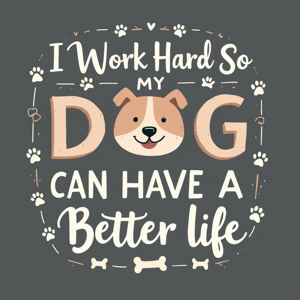 Dog Lover Design with Playful Typography