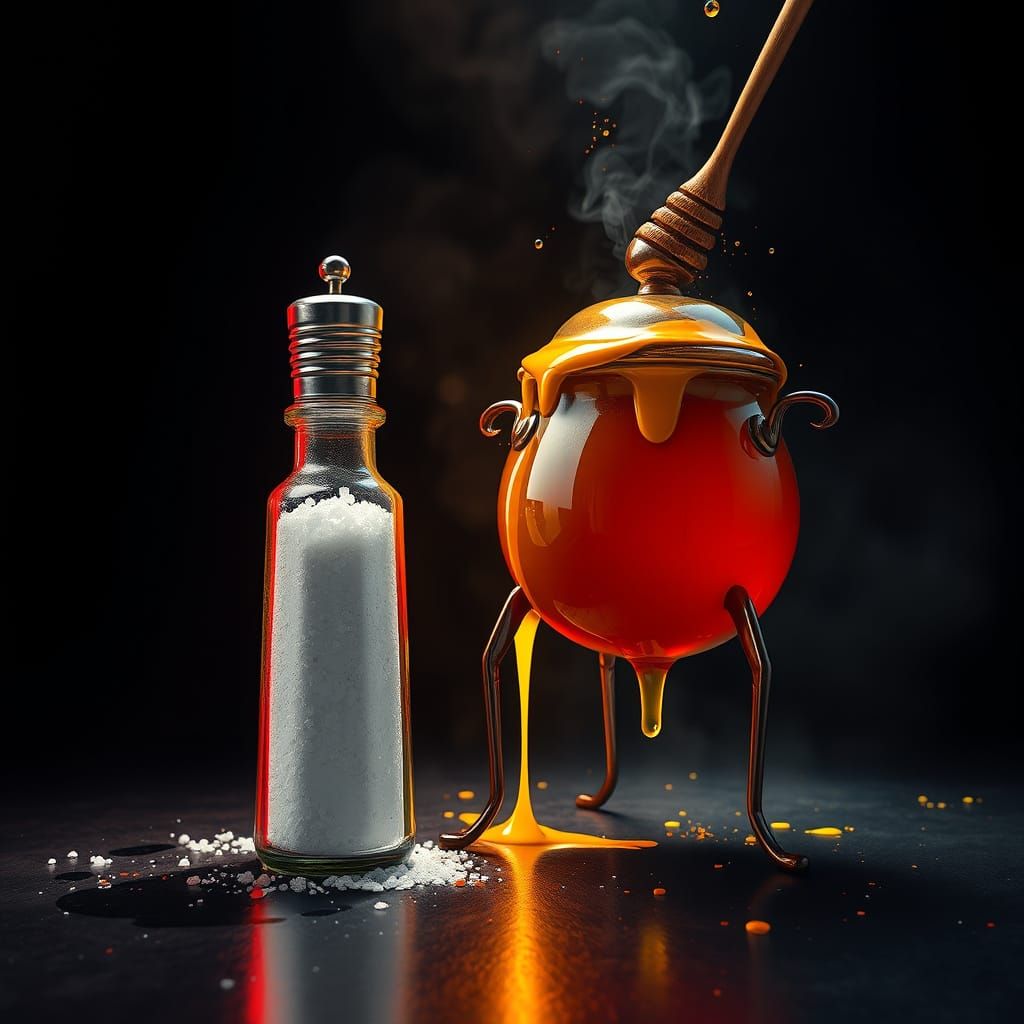 Hyperrealistic Still Life in a Darkened Room