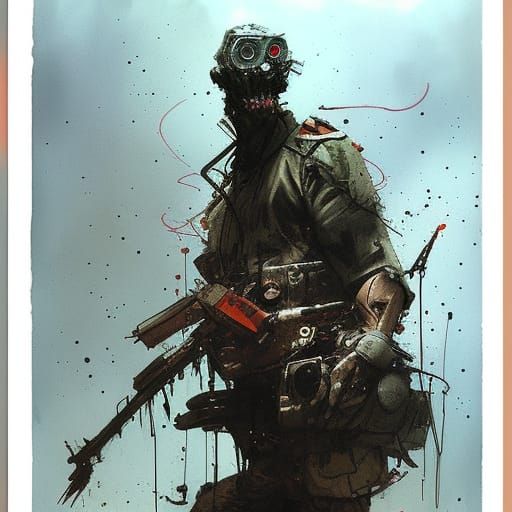 Cute Soldier in Gonzo Style, Sinister Art