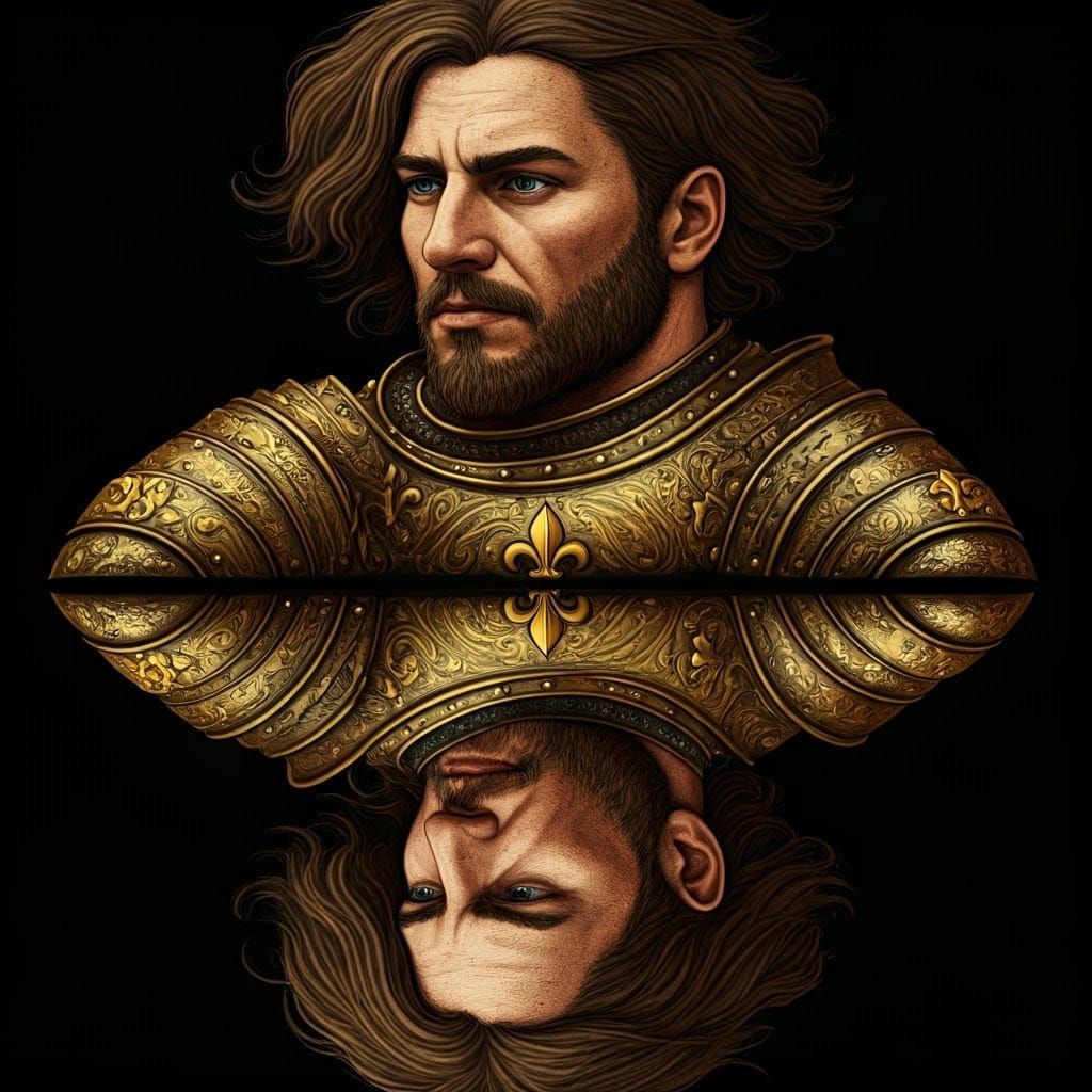 Renaissance-Inspired Portrait of a Man in Golden Armor