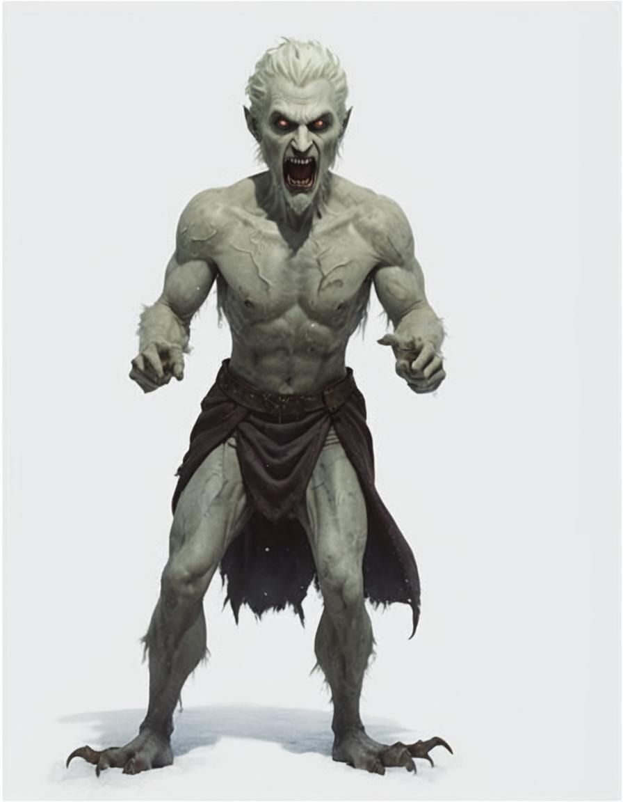 Ethereal Vampire in Frostbitten Landscape