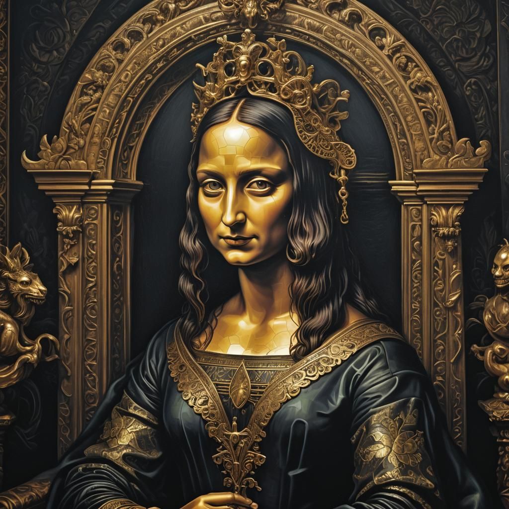 Demon-Possessed Mona Lisa in Renaissance Style