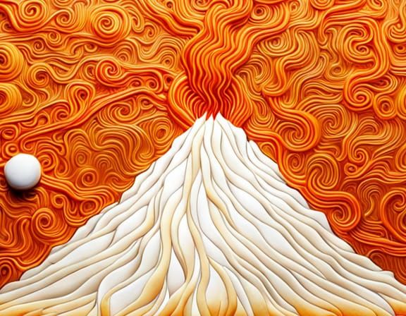 Macaroni Art Mount Fuji Creation