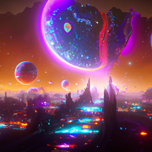 Pixel Art Galaxy in Detailed Matte Painting