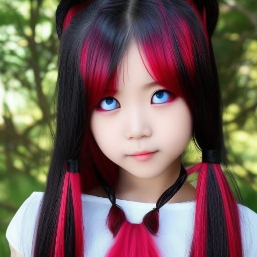 Anime Fairy with Red Eyes in Ghibli Style