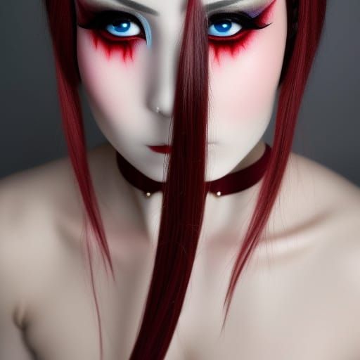 Evil Red-Eyed Fairy in Studio Ghibli Anime Style