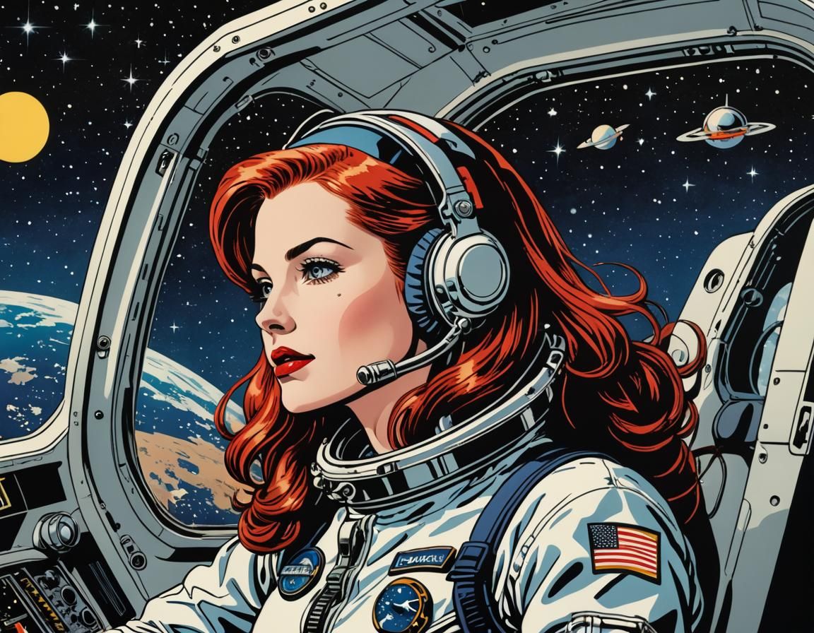 Astronaut in Pop Art Style by Lichtenstein