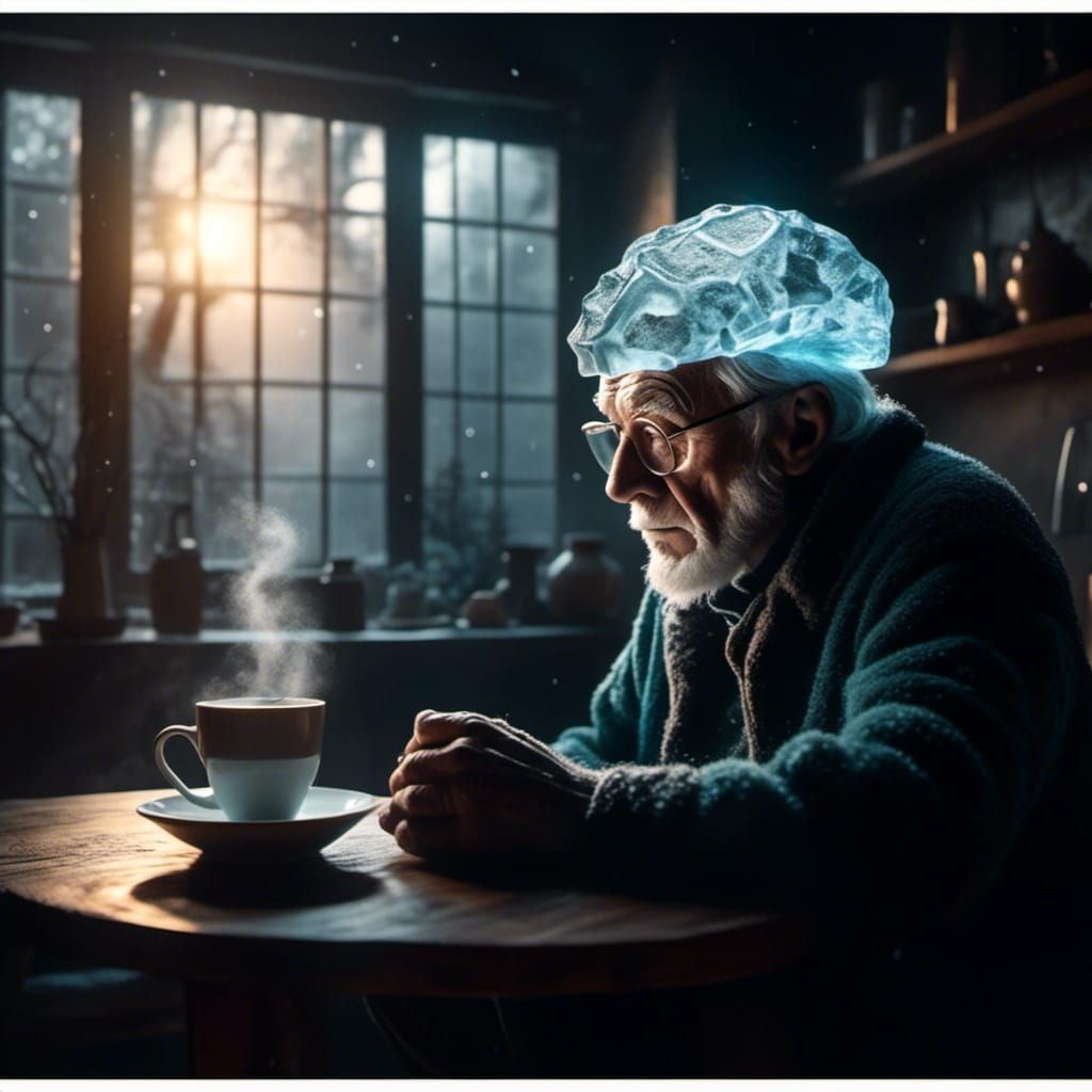 Frozen Brain and Coffee: Magic Realism Scene