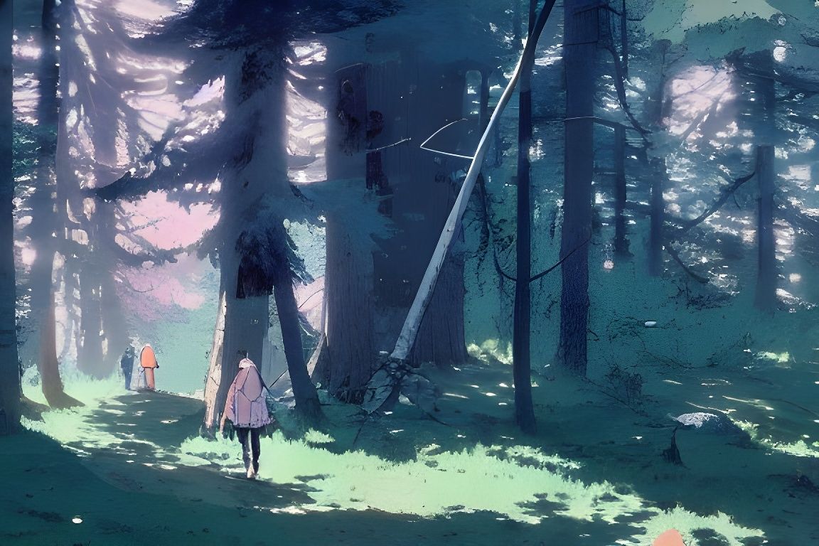 Enchanted Forest Walk: A Digital Illustration