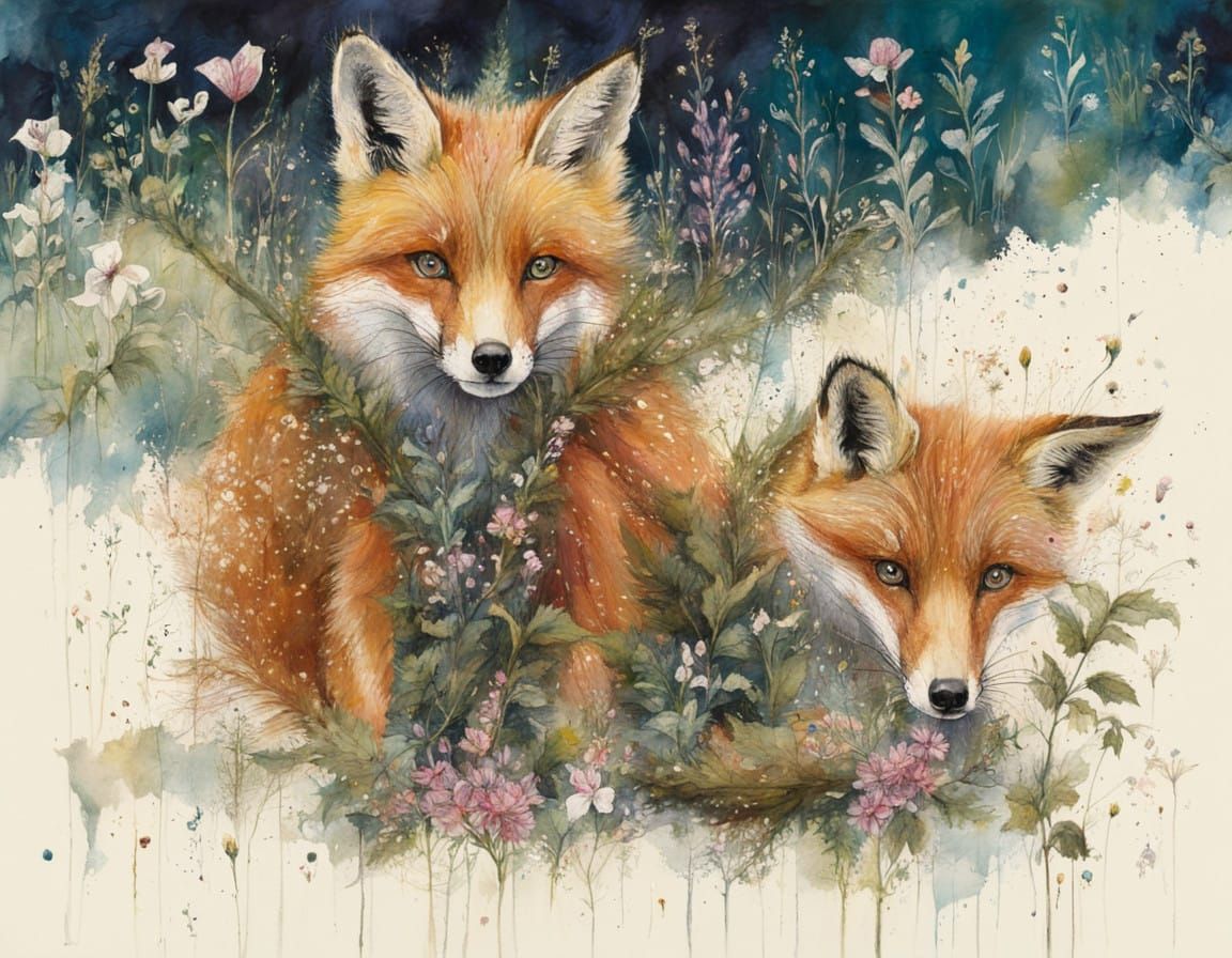 Foxglove Blooms in Whimsical Watercolor