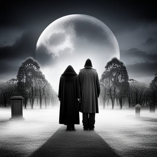 Ethereal Spectres Haunt a Cemetery