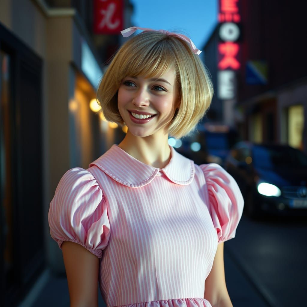 Elegant Gentleman in Pastel Pink Dress