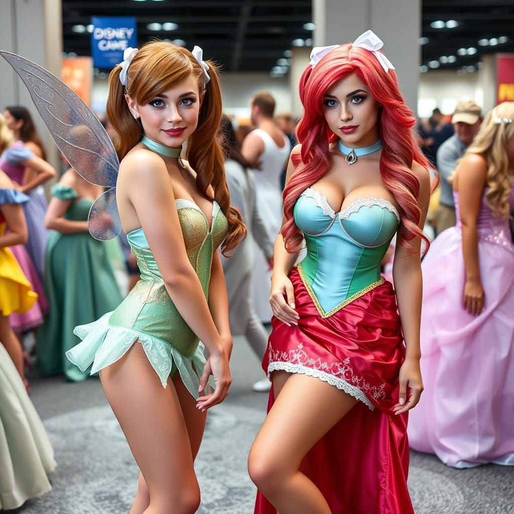 Hyper Realistic Disney Princesses in Seductive Cosplay Attir...