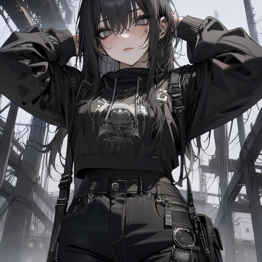 Grunge Girl Portrait with Messy Hair