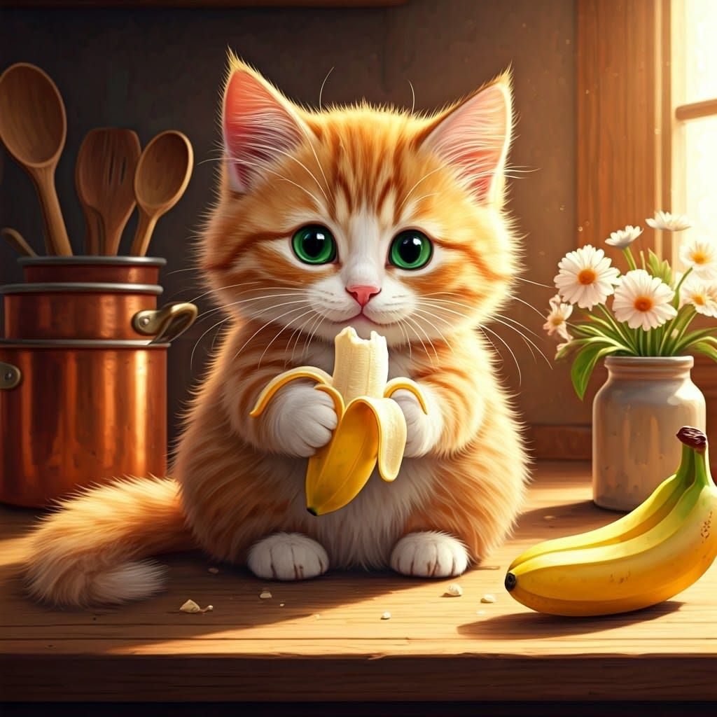 Kitten's Cozy Kitchen Snack: A Children's Illustration