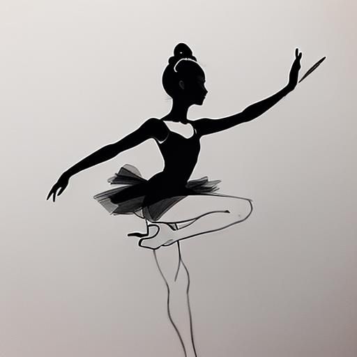 Minimalist Abstract Line Art Ballerina Silhouette