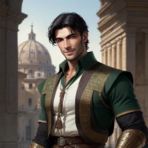 Handsome Nobleman Portrait in Digital Illustration Style