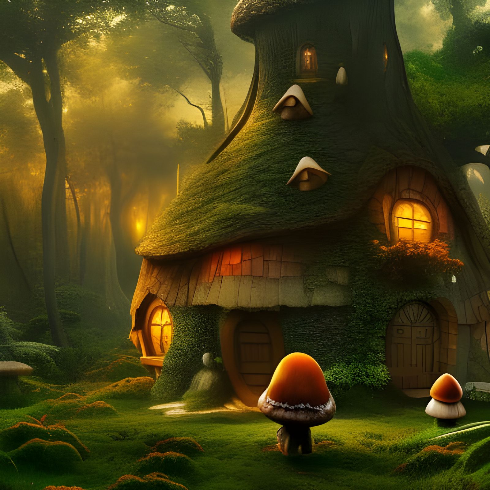 Dwarf house in the deep forest