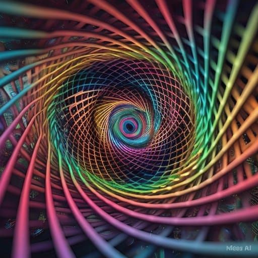 Mind Bending Optical Illusion with Spiraling Mesh Patterns