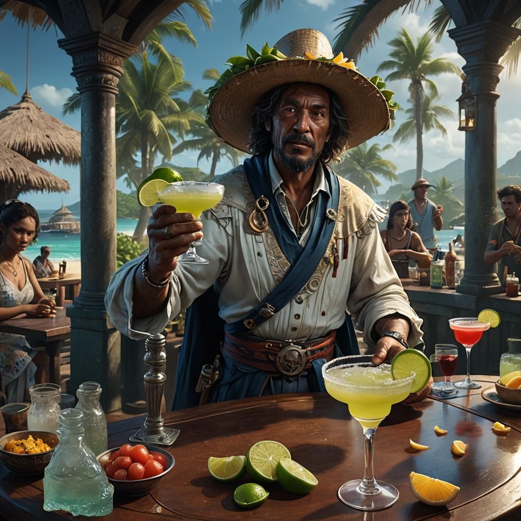 Exquisite Dark Fantasy Character's Salty Margarita