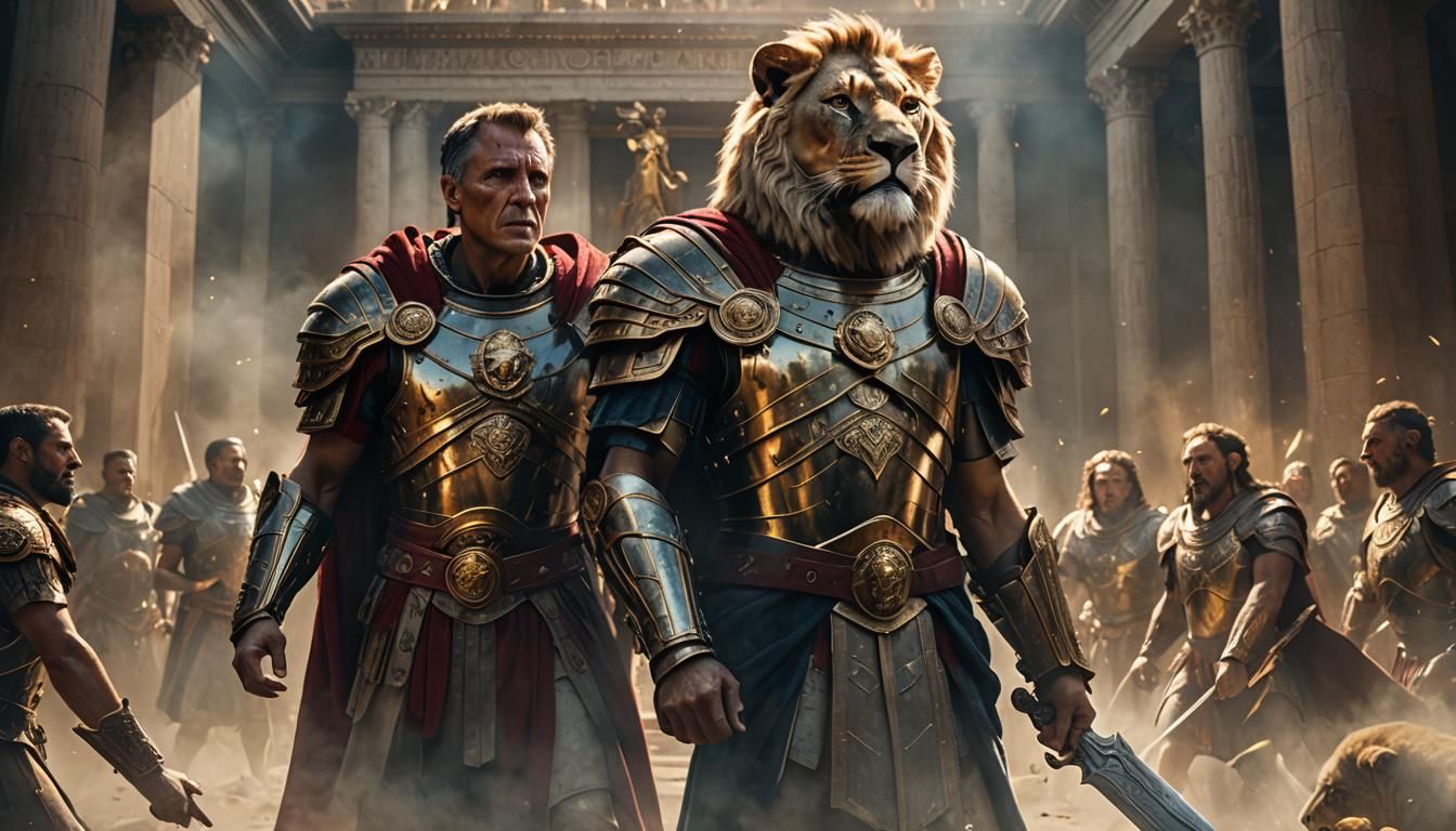 Julius Caesar in Fifth Dimension: Hyperrealistic Concept Art