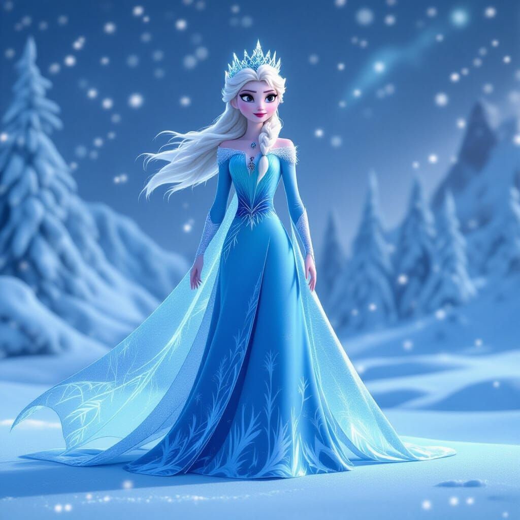 Enchanting Snow Queen in Frozen Winter Wonderland