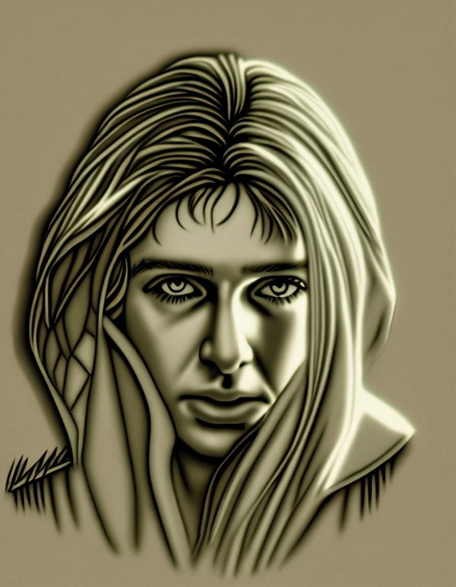 Hyperrealistic Portrait of a Pensive Person