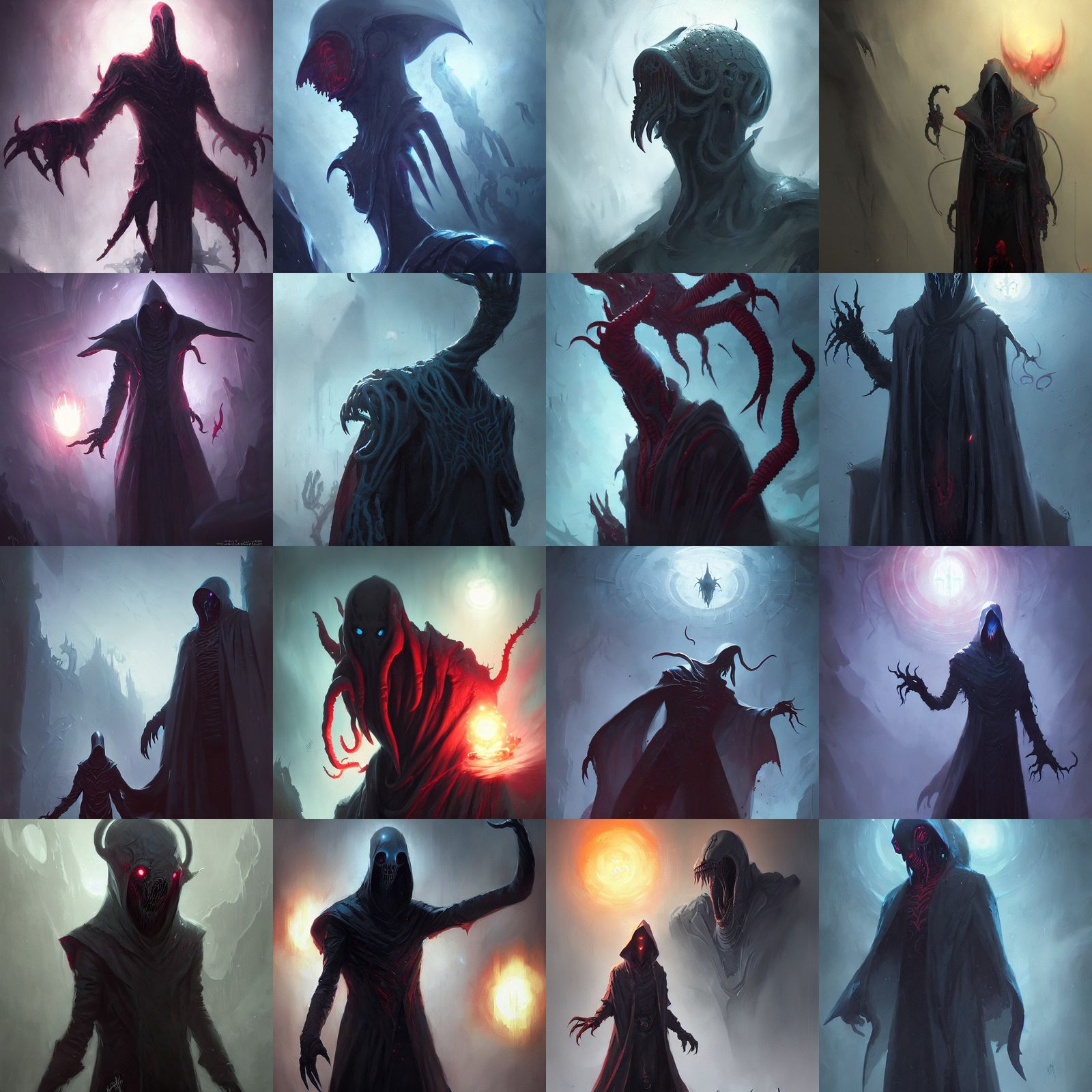 Sinister Mind Flayer in Gothic Style