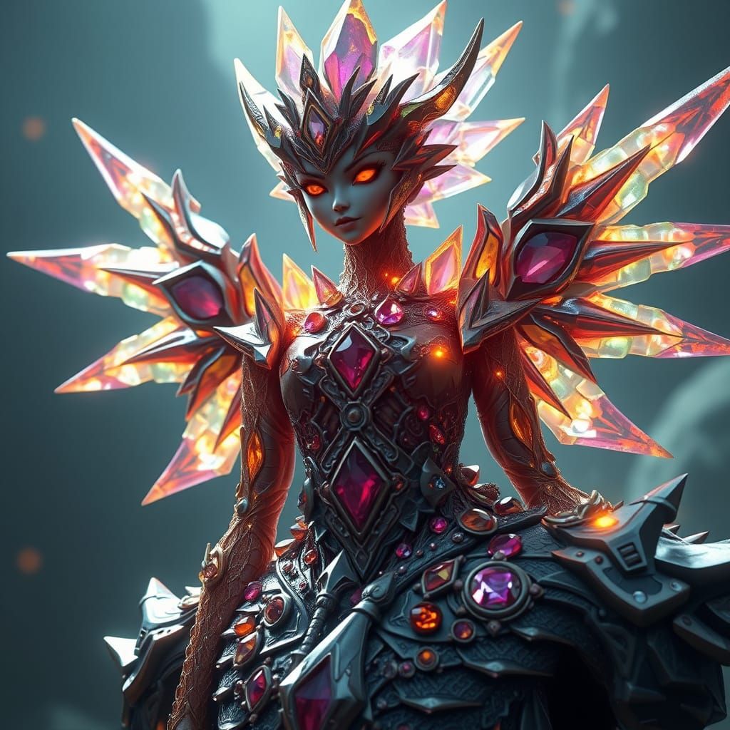 Gemstone Creature in Matte Painting Style