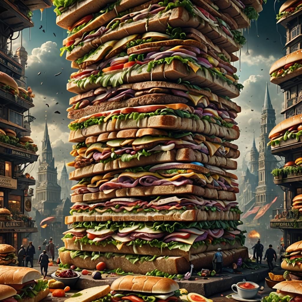 Realistic Sandwich in Epic Cinematic Style