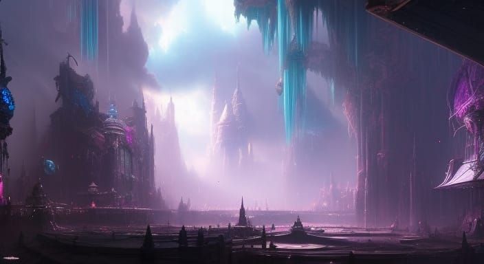 Fantastical Riverside City in Candy Cavern