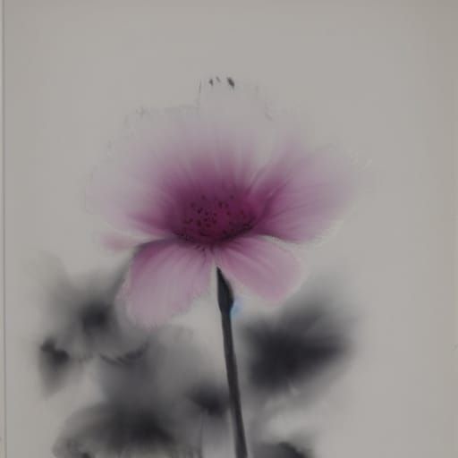Hyperdetailed Charcoal Drawing of a Wilting Flower