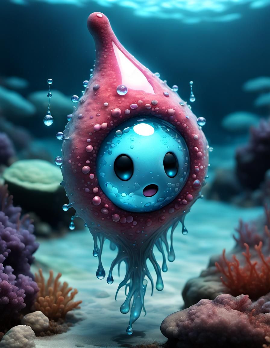Plush Protozoa in Magmatic Ocean: CGI Fantasy Art